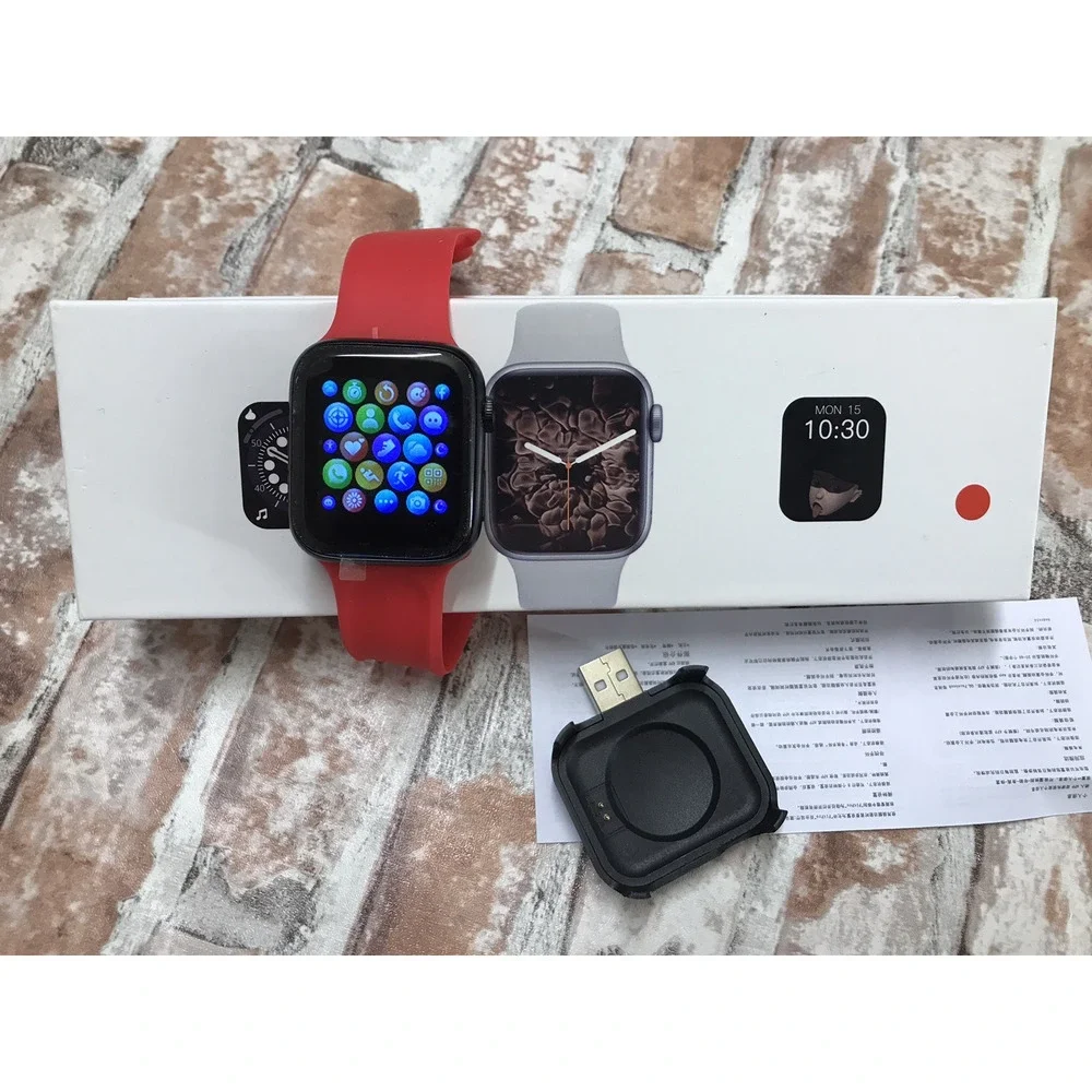 T500+ Plus Smart Watch SERIES RED BLUETOOTH WILL CONNECT IPHONE SAMSUNG 45mm